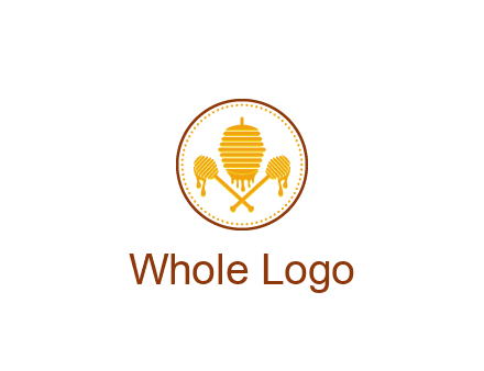 honeycomb with honey dipper logo