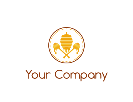 honeycomb with honey dipper logo