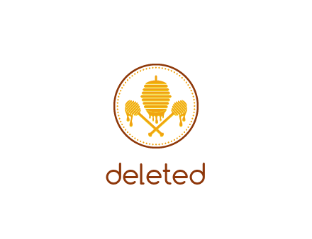 honeycomb with honey dipper logo
