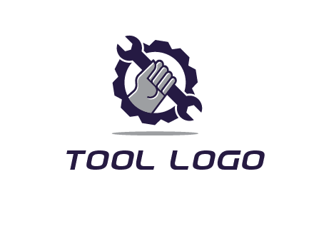 fist holding wrench with gear icon