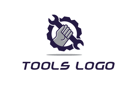 fist holding wrench with gear icon