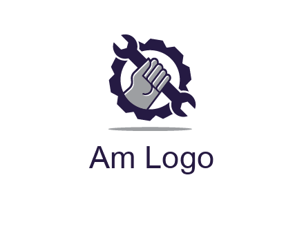 fist holding wrench with gear icon