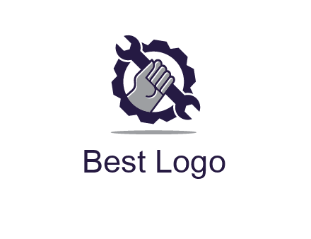 fist holding wrench with gear icon