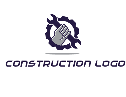 fist holding wrench with gear icon