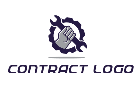 fist holding wrench with gear icon
