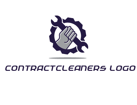 fist holding wrench with gear icon