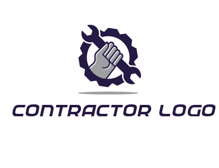 fist holding wrench with gear icon