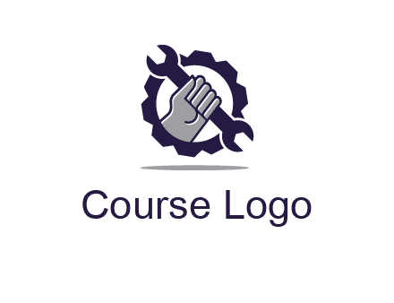fist holding wrench with gear icon