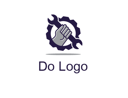 fist holding wrench with gear icon
