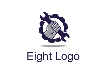 fist holding wrench with gear icon