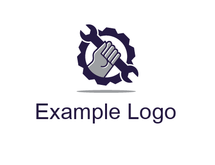 fist holding wrench with gear icon