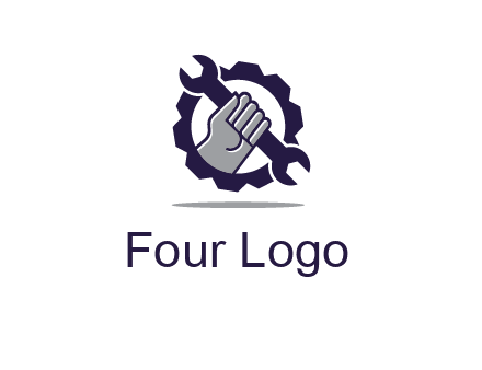 fist holding wrench with gear icon