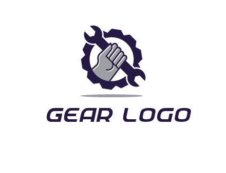 fist holding wrench with gear icon