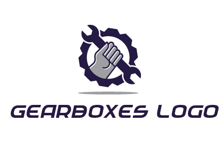 fist holding wrench with gear icon