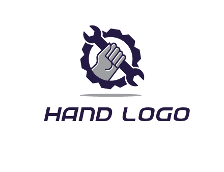 fist holding wrench with gear icon