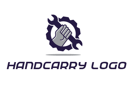 fist holding wrench with gear icon