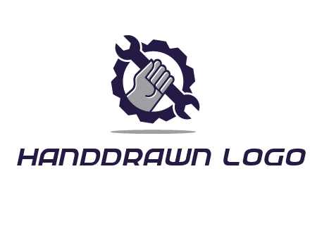 fist holding wrench with gear icon