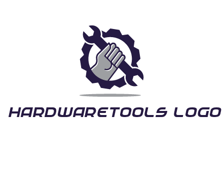 fist holding wrench with gear icon