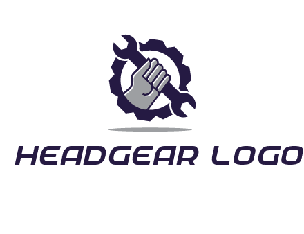 fist holding wrench with gear icon