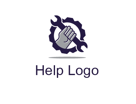 fist holding wrench with gear icon