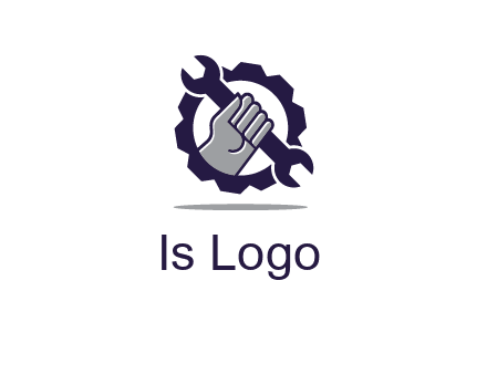 fist holding wrench with gear icon