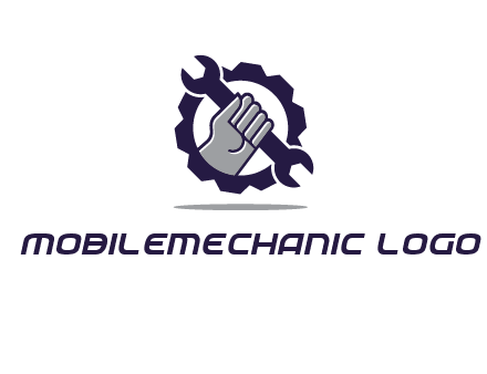 fist holding wrench with gear icon