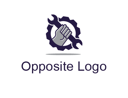 fist holding wrench with gear icon