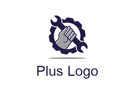 fist holding wrench with gear icon