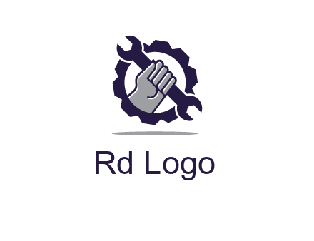 fist holding wrench with gear icon