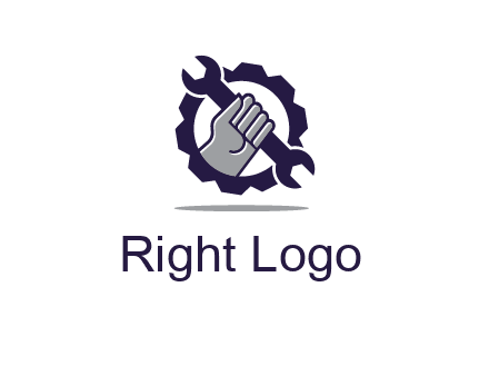 fist holding wrench with gear icon