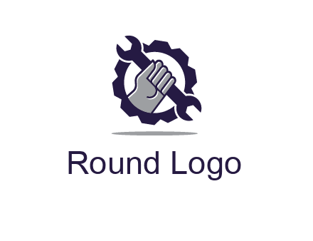 fist holding wrench with gear icon