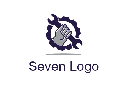 fist holding wrench with gear icon