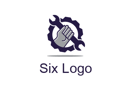 fist holding wrench with gear icon