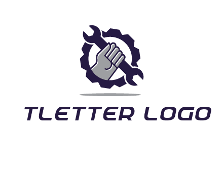 fist holding wrench with gear icon