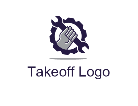 fist holding wrench with gear icon
