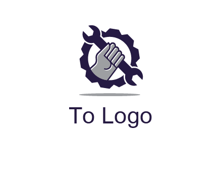fist holding wrench with gear icon