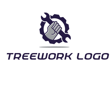 fist holding wrench with gear icon