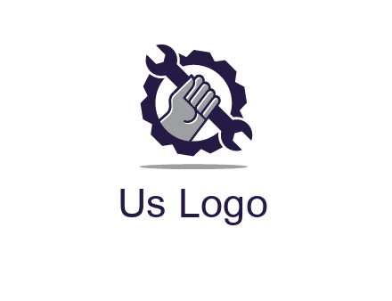 fist holding wrench with gear icon