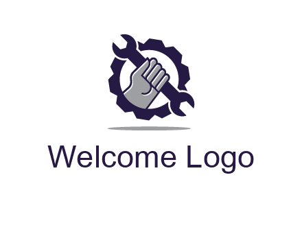 fist holding wrench with gear icon