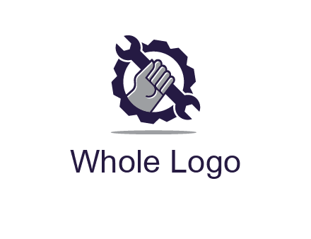 fist holding wrench with gear icon
