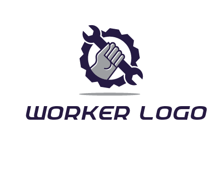 fist holding wrench with gear icon
