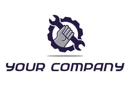 fist holding wrench with gear icon