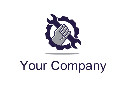 fist holding wrench with gear icon