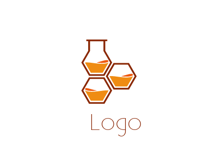honeycomb and flask icon