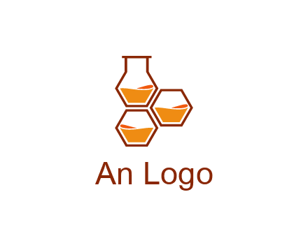 honeycomb and flask icon
