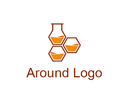 honeycomb and flask icon
