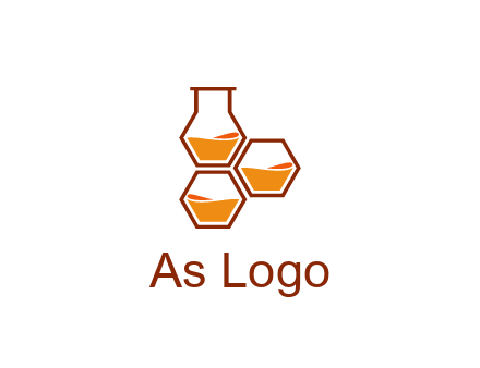 honeycomb and flask icon