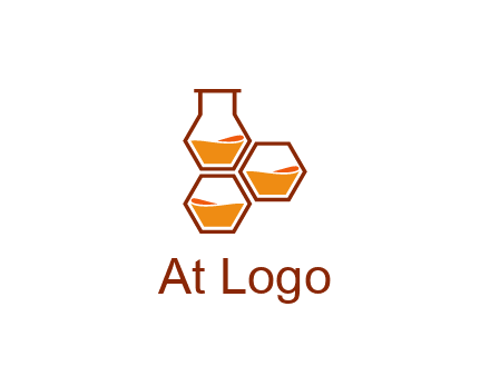 honeycomb and flask icon