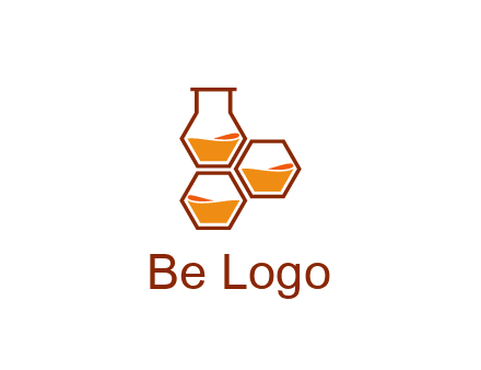 honeycomb and flask icon
