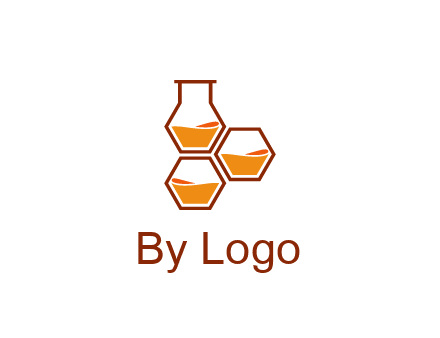 honeycomb and flask icon